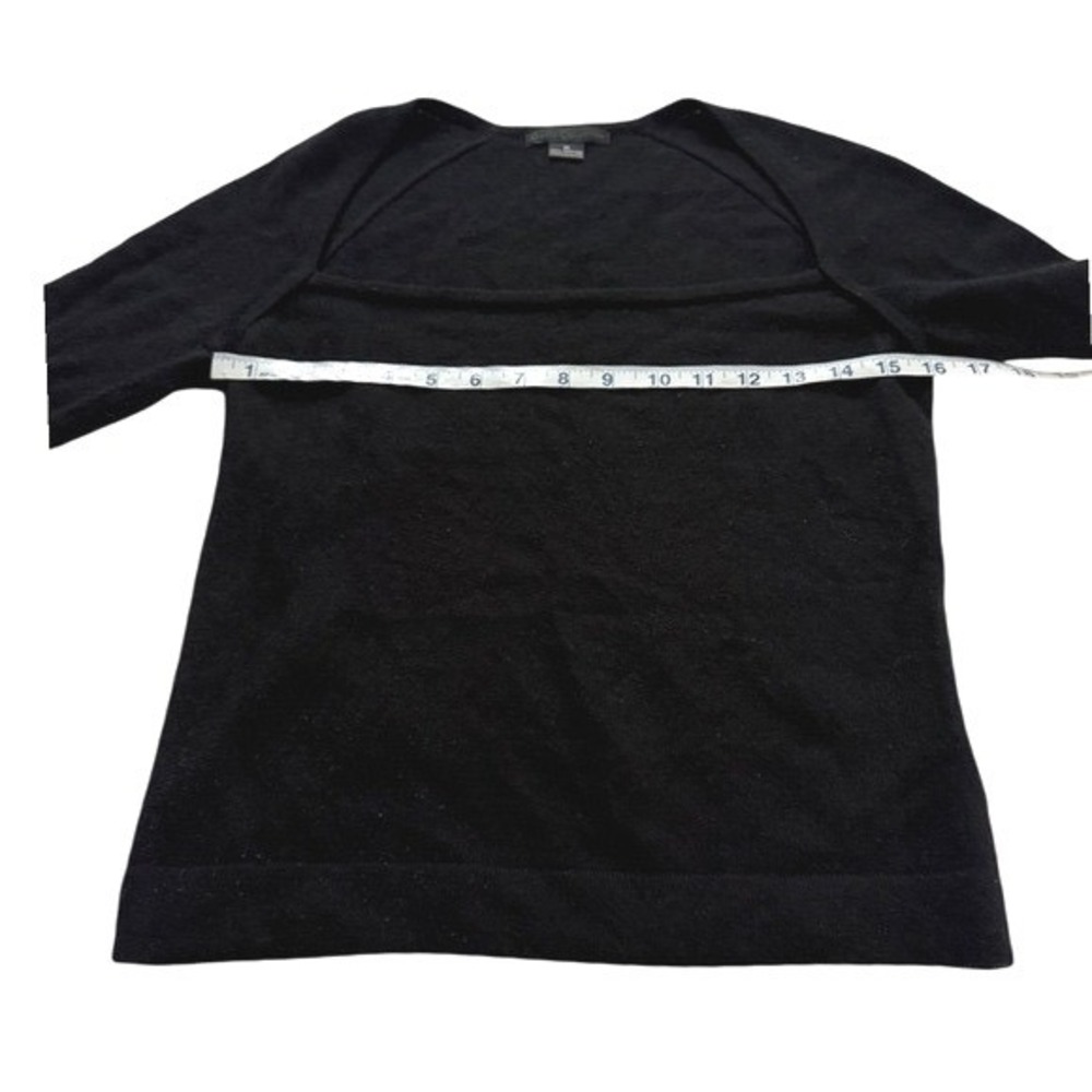 100% Cashmere Vintage GUESS Collection Black Square Neck Sweater M Quiet Luxury - Picture 4 of 7
